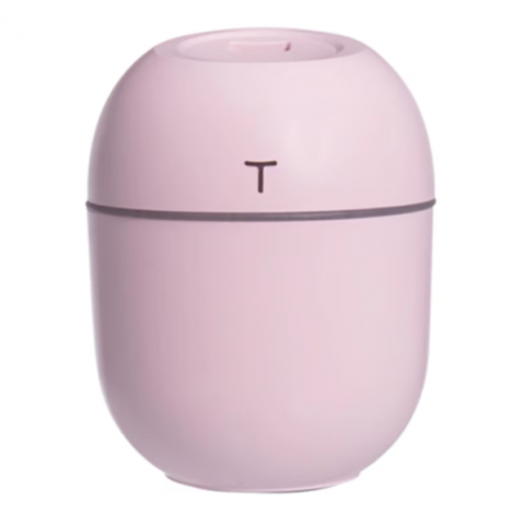 Aparat pentru umidificare si purificare aer, difuzor de apa si ulei aromatizat, CRM, 200 ml, ultrasonic, portabil, roz [2]