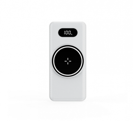 Baterie externa, powerbank cu incarcare Wireless Fast Charge, cabluri triple incorporate, neagra, 12000mAh [7]