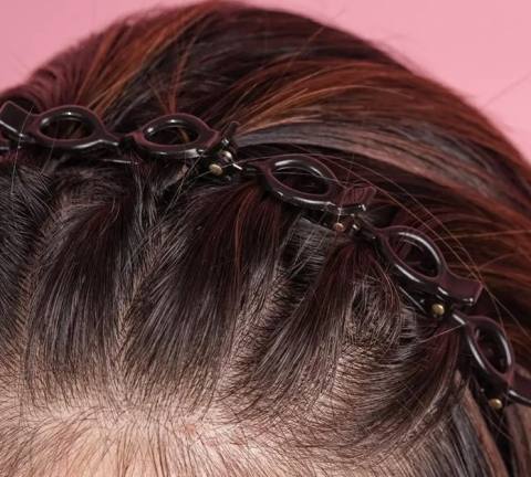Bentita pentru par cu clame atasate, EVNC, Unisex Alice Hairband [2]