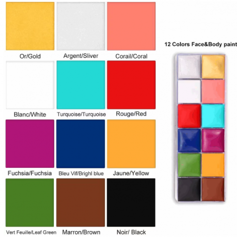 Body Paint Art – Kit de Machiaj pentru Copii, CRM, 12 Culori Pigmentate, Multicolor [4]