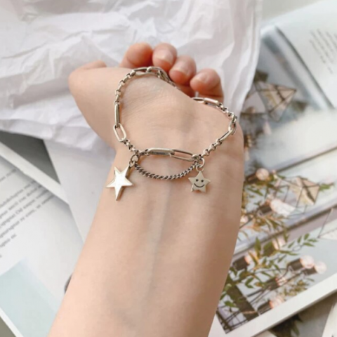 Bratara Casual, CRM, HappyStar, 19 cm, argintie [1]