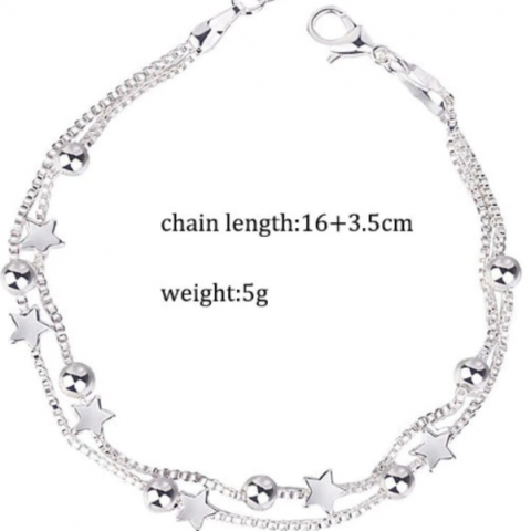 Bratara cu stelute si bilute, CRM, dubla, reglabila [3]