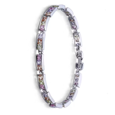 Bratara dama Elegance, CRM, cu pietre multicolor stralucitoare, 19.5 cm [1]