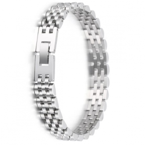 Brățară Elegance pentru bărbați, CRM, din oțel inoxidabil, argintiu, 20 cm