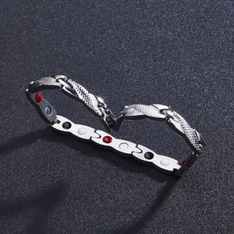 Bratara eleganta femei MagneticLymph, CRM, magnetica, ajustabila, argintie, 21 cm [1]