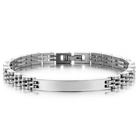 Bratari - Bratara eleganta pentru barbati, CRM, otel inoxidabil, model ID, silver, 21 cm