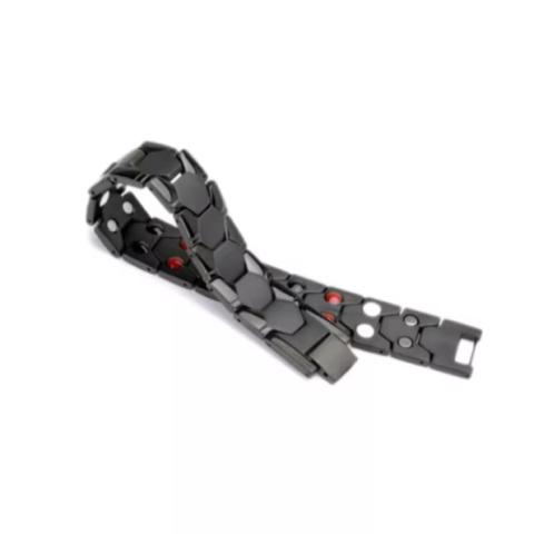 Bratara magnetica pentru barbati, CRM, neagra, model hexagonal, ajustabila, 20 cm [3]