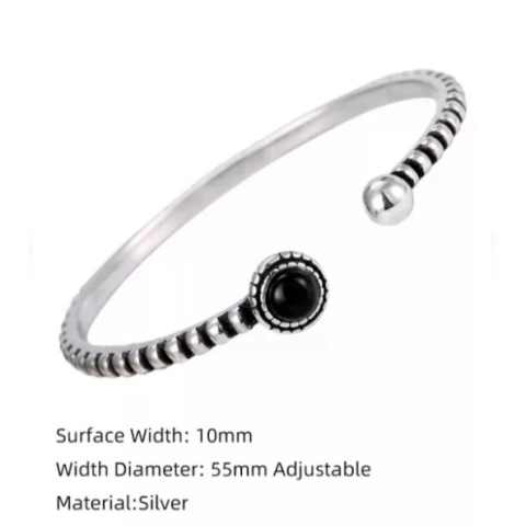 Bratara Meyrroyu, CRM, trendy, clasica, pentru femei, reglabila, argintie [2]