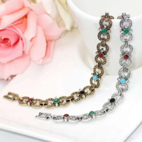 Bratara ornament pentru femei, CRM, handmade, cu cristale [1]