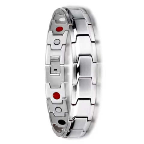 Bratara pentru barbati, CRM, magnetica, eleganta, ajustabila, silver, 20 cm [3]