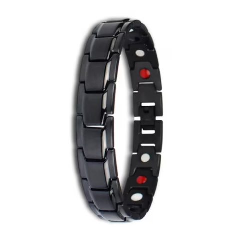 Bratara magnetica pentru barbati CRM, neagra, eleganta, ajustabila, 20 cm [2]