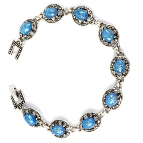 Brățară pentru Femei, CRM, Opal Albastru, Argintie – Accesoriu Elegant [3]