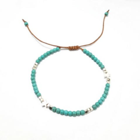 Brățară Vintage pentru Gleznă, CRM, Model Vară, Reglabilă, Turquoise [1]