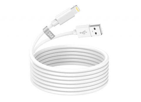PC, Periferice & Accesorii IT - Cablu USB to Lightning, 3 metri, Alb pentru iPhone