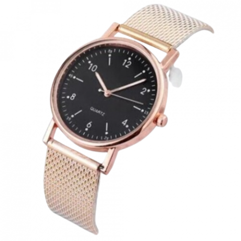 Ceas elegant pentru fete si femei, CRM, negru-roze