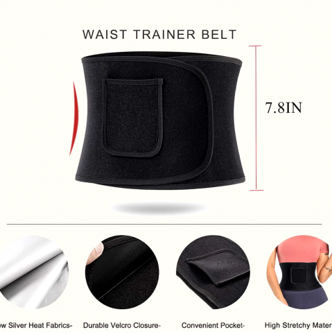 Centura Thermo Slim, CRM, pentru slabire si modelare talie, suport lombar, neopren, negru [1]