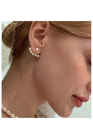 Cercei - Cercei aurii cu perle EVNC – Vanila Pearly | Eleganță și rafinament