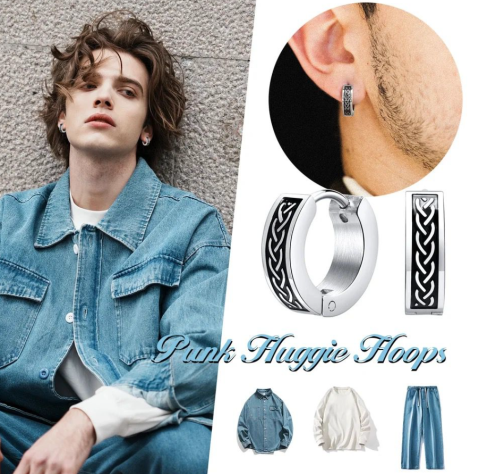 Cercei bărbați, ADM, CelticKnot, oțel Inoxidabil, negru-argintiu, stil celtic [3]