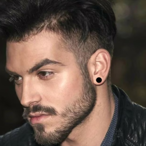 Cercei eleganti pentru barbati, Round Zircon, CRM, argintii [2]