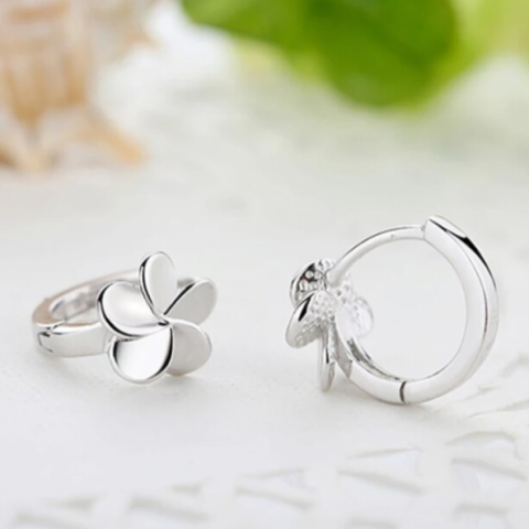 Cercei pentru fetite, CRM, model floare delicata, argintii [2]