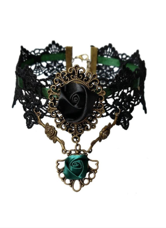 Choker brodat cu pietre, EVNC,  Vintage Gothic Jewelry [4]