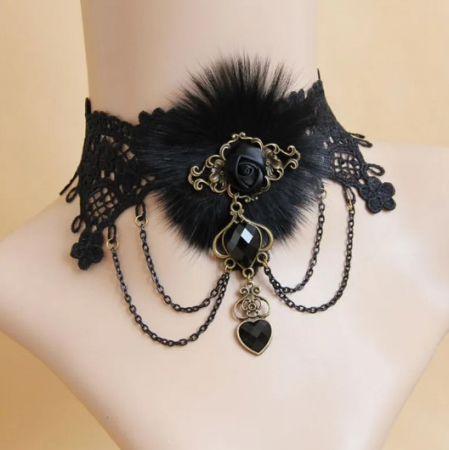 Choker brodat cu pietre, EVNC,  Vintage Gothic Jewelry [1]