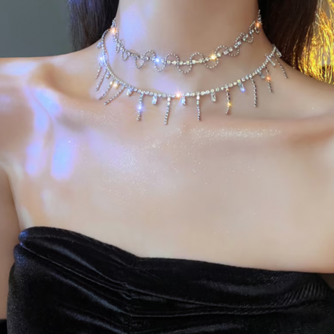 Colier Choker, CRM, Chic, 33 cm, Argintiu [2]