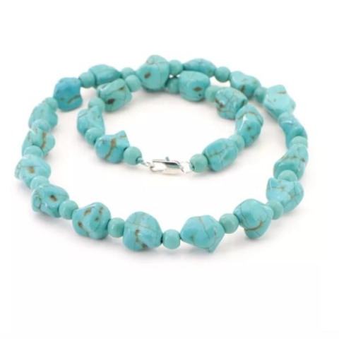 Colier Dama cu Pietre Turcoaz, CRM, Lungime Reglabila [4]