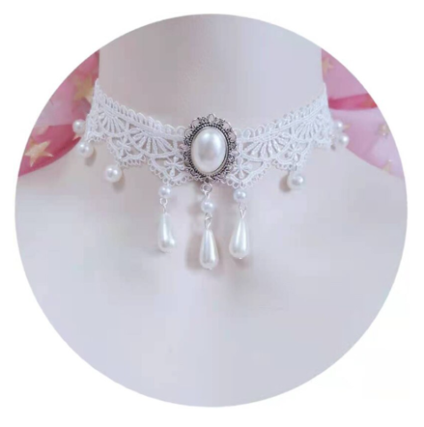 Colier tip choker, vintage, ADM, Timeless Pearl, alb [2]