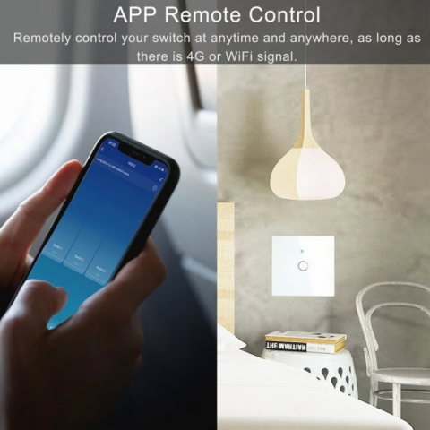 Comutator Smart Tuya și Smart Life, CRM, Wi-Fi, Compatibil cu Amazon Alexa și Google Home, Alb [6]