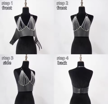 Corset cu Lanțuri EVNC - Belt Gothic, Potrivit pentru Orice Mărime [3]