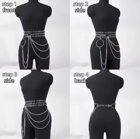 Corset Tip Centură cu Lanțuri Decorative EVNC - Punk Gothic [1]