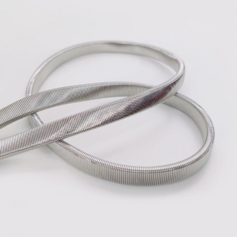 Curea eleganta femei, CRM, elastica, argintie [2]