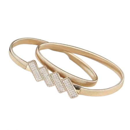 Accesorii vestimentare - Curea elegantă pentru femei, CRM, cu detaliu decorativ cu cristale, aurie, elastica