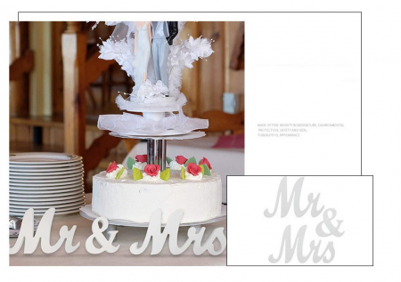 Decoratiune mesaj masa prezidu, Mr. and Mrs, alb [1]