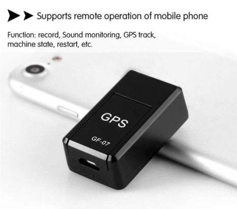 Dispozitiv inteligent pentru urmarire prin GPS, cu microfon, GMO, Tracker GF-07, compatibil cartela SIM si card MicroSD, cu magnet puternic [13]