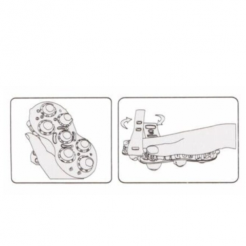 Dispozitiv pentru Masaj Corporal cu 7 role rotative, tip manusa, CRM, pentru relaxare musculara, stimulare circulatie periferica, verde [3]