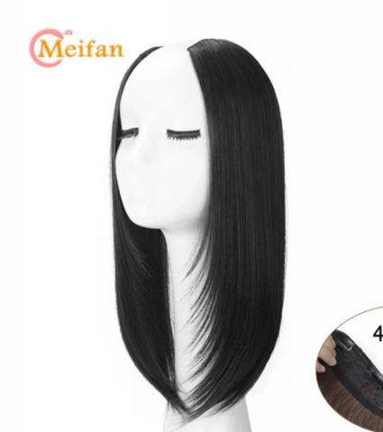 Extensii pentru par clip-on, EVNC, U-Shaped Half Head, brunet natural [2]