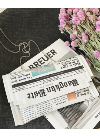 Geanta tip plic cu imprimeu de ziar, EVNC, Bag Newspaper [2]