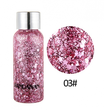 Gel cu sclipici pentru fata, par si corp, EVNC, Glitter Gel Art, argintiu [3]
