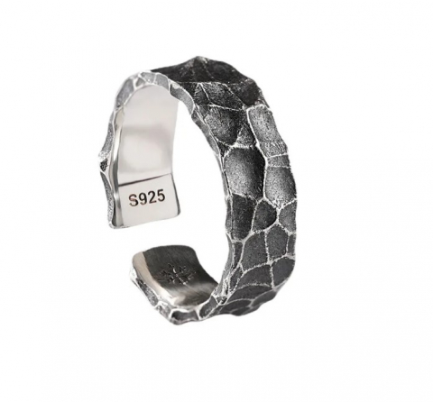 Inel reglabil din argint 925, GMO Designer, unisex, gri [1]