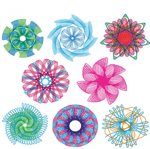 Jocuri de societate - Joc creativ, set sabloane spirograph transparente pentru desen geometric, ADM, 22 piese