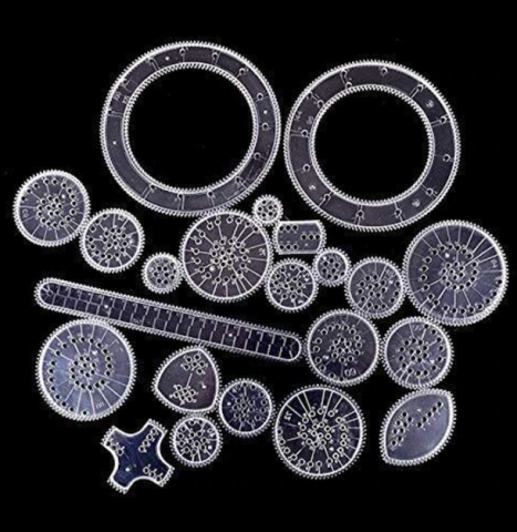 Joc creativ, set sabloane spirograph transparente pentru desen geometric, ADM, 22 piese [4]