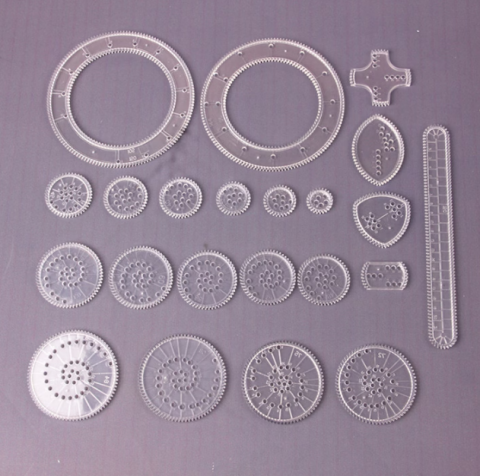 Joc creativ, set sabloane spirograph transparente pentru desen geometric, ADM, 22 piese [3]