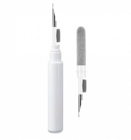 Casti & Audio portabile - Kit 3 in 1 pntru curatare casti si electronice, EVNC, Clean Brush Pen, alb