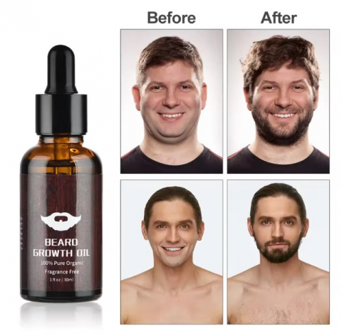 Kit crestere barba 4 in 1 – ulei, balsam, derma roller si pieptene din lemn [7]
