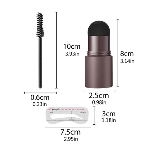 Kit de Styling Sprancene, CRM, Fard, 10 Sabloane si 2 Pensule, Dark Grey [3]
