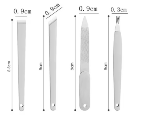 Kit Pedichiura 9 Piese, CRM, Instrumente pentru Curatarea Calcaiului si Unghii Perfecte, Portabil, Argintiu [1]