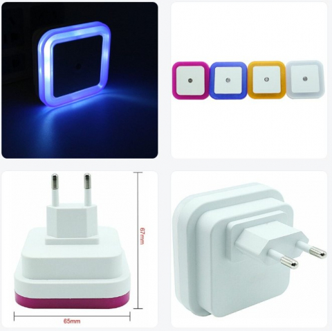 Lampa de noapte cu senzor de lumina, LED, MiniEU, alb [1]