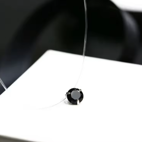 Lănțișor cu guta transparentă și pandantiv EVNC – Delysia Pendant | Eleganță Minimalistă [3]
